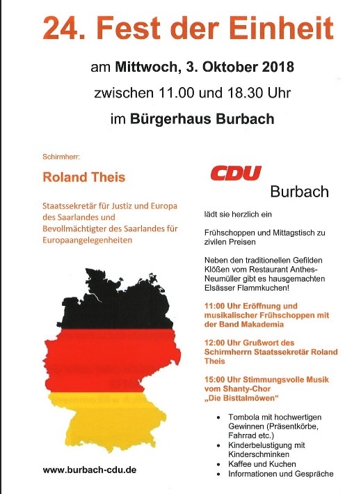 Fest zum Tag der Deutschen Einheit CDU Ortsverein Burbach