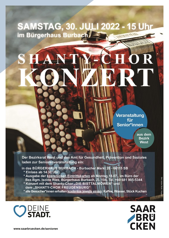 Shanty-Chor Konzert Landeshauptstadt Saarbrücken Bezirk West