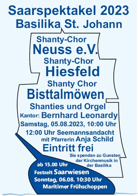 Saarspektakel vom 04. bis zum 06.08.2023 in Saarbrücken Basilika St. Johann und im Festzelt Saarwiesen.